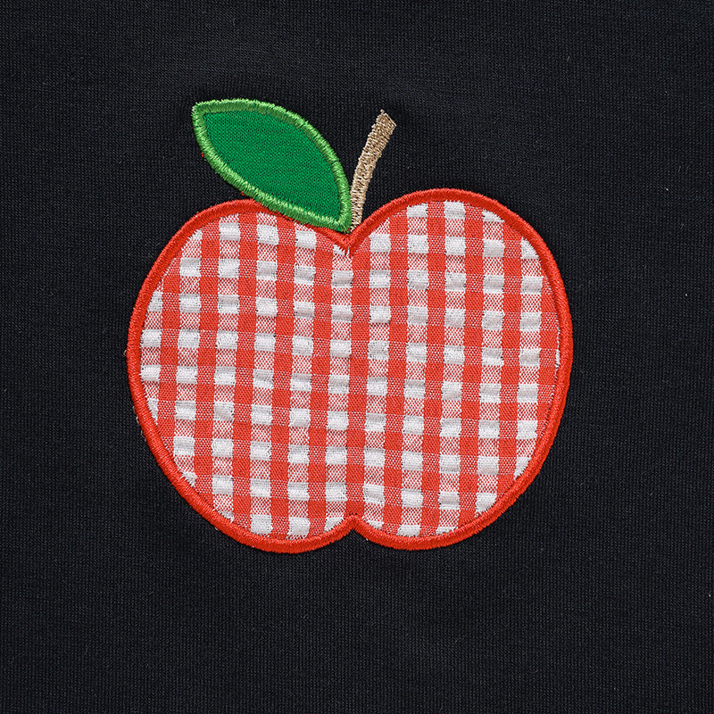 Toddler Baby Boy Back to School Outfit – Summer Applique T-Shirt & Red Gingham Shorts Set, Cute Kids 2-Piece Clothing Set