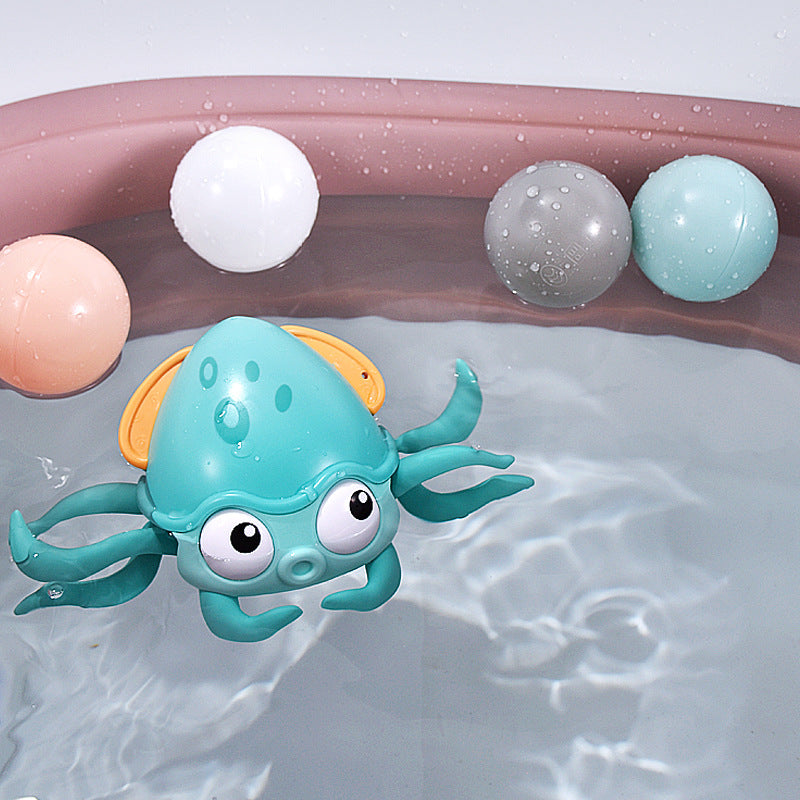 Clockwork Octopus Bath Toy for Kids – Swimming Wind-Up Water Toy for Bath, Beach & Pool, Summer Baby Toddler Dual-Use Water & Land Toy Gift