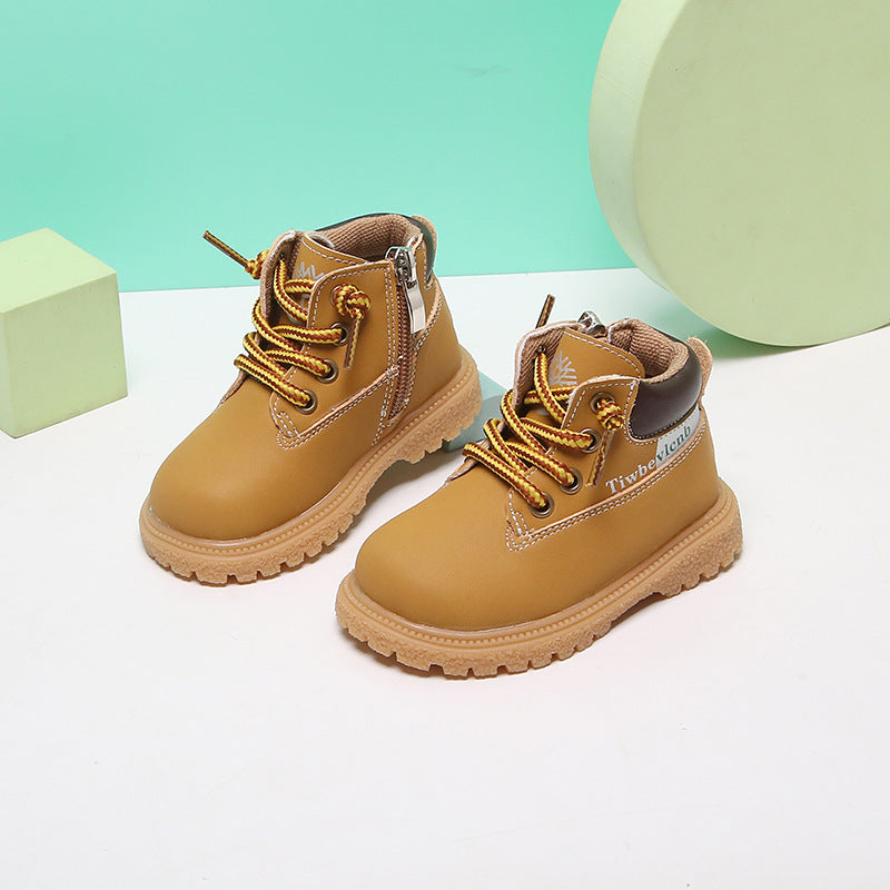 Baby First Walker Martin Boots – Soft Leather Toddler Shoes for Boys & Girls, Anti-Slip Fall Boots