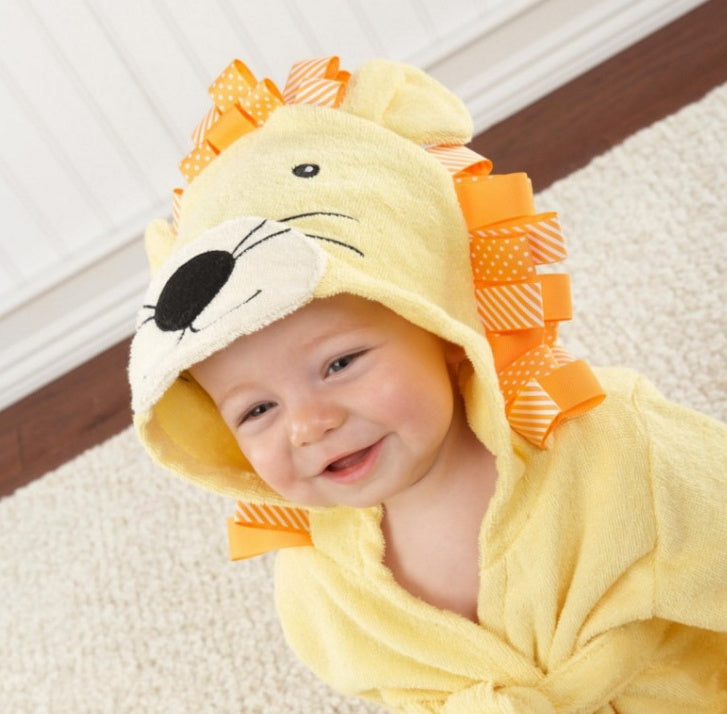 Cartoon Cute Animal Baby Bath Towel & Hooded Bathrobe – Soft Cotton Kids Bathrobe, Absorbent Infant Toddler Shower Wrap, Cozy Children’s Bath Towel
