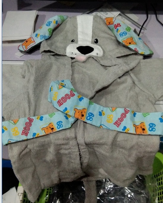 Cartoon Cute Animal Baby Bath Towel & Hooded Bathrobe – Soft Cotton Kids Bathrobe, Absorbent Infant Toddler Shower Wrap, Cozy Children’s Bath Towel