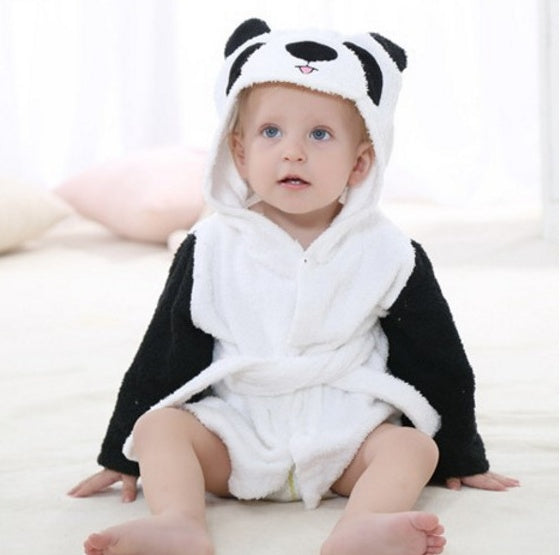 Cartoon Cute Animal Baby Bath Towel & Hooded Bathrobe – Soft Cotton Kids Bathrobe, Absorbent Infant Toddler Shower Wrap, Cozy Children’s Bath Towel