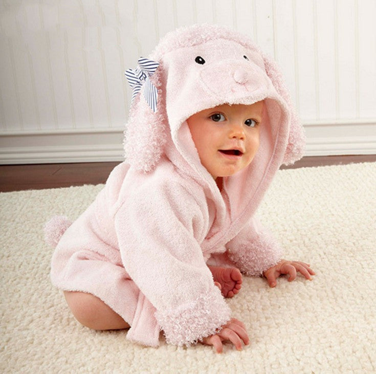 Cartoon Cute Animal Baby Bath Towel & Hooded Bathrobe – Soft Cotton Kids Bathrobe, Absorbent Infant Toddler Shower Wrap, Cozy Children’s Bath Towel