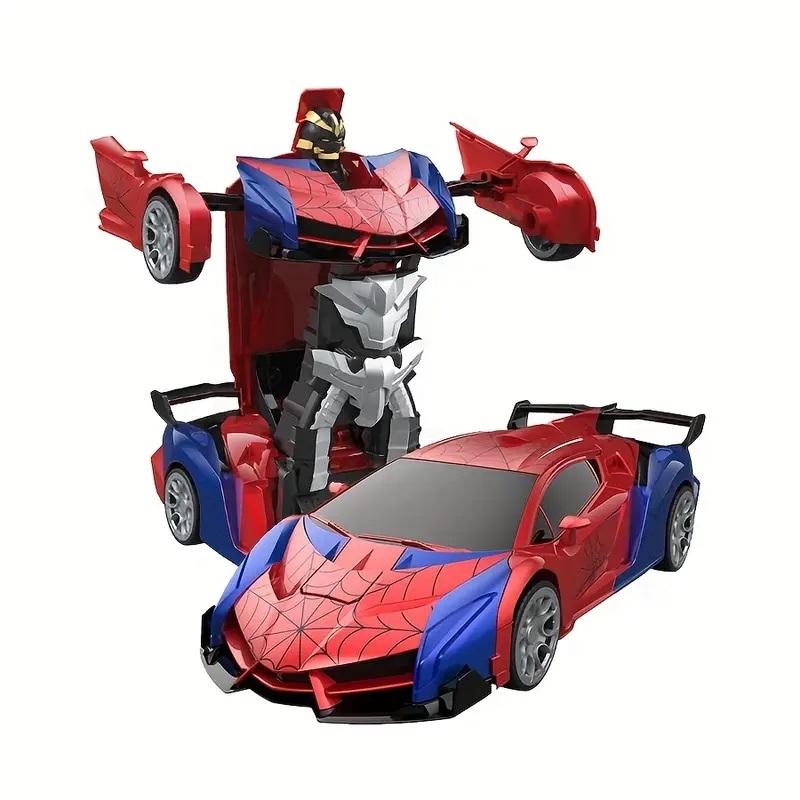 Transforming RC Car Robot Toy for Boys – 2.4GHz Remote Control Car, One-Button Deformation, 360° Rotation Stunt Car, Scale Model Transformer Vehicle Gift for Kids