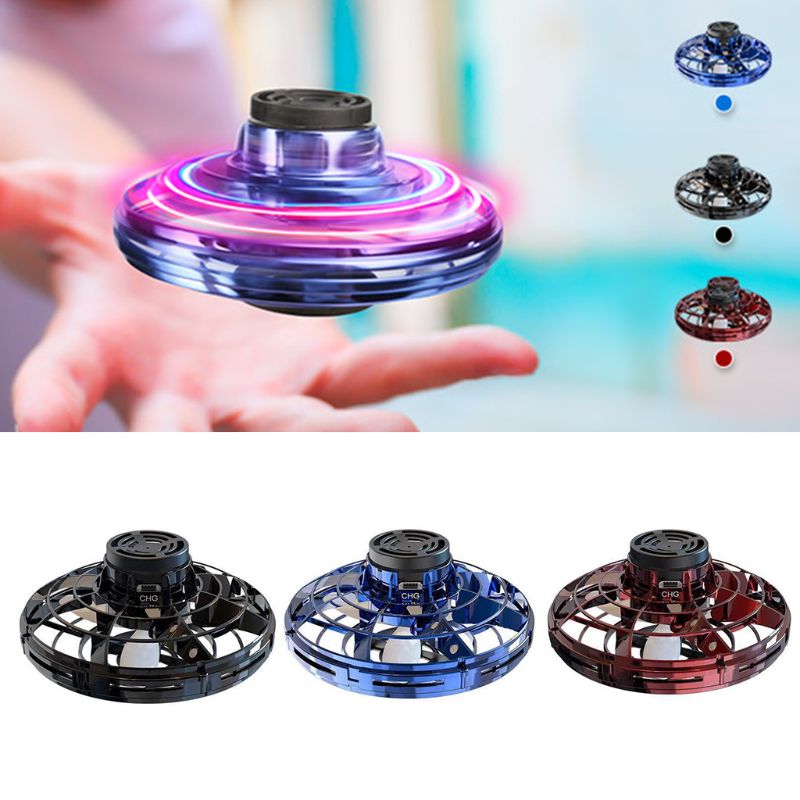 LED Mini UFO Flying Spinner Toy – Fingertip Gyro Drone Helicopter, Hand-Control Interactive Stress Relief Toy for Kids
