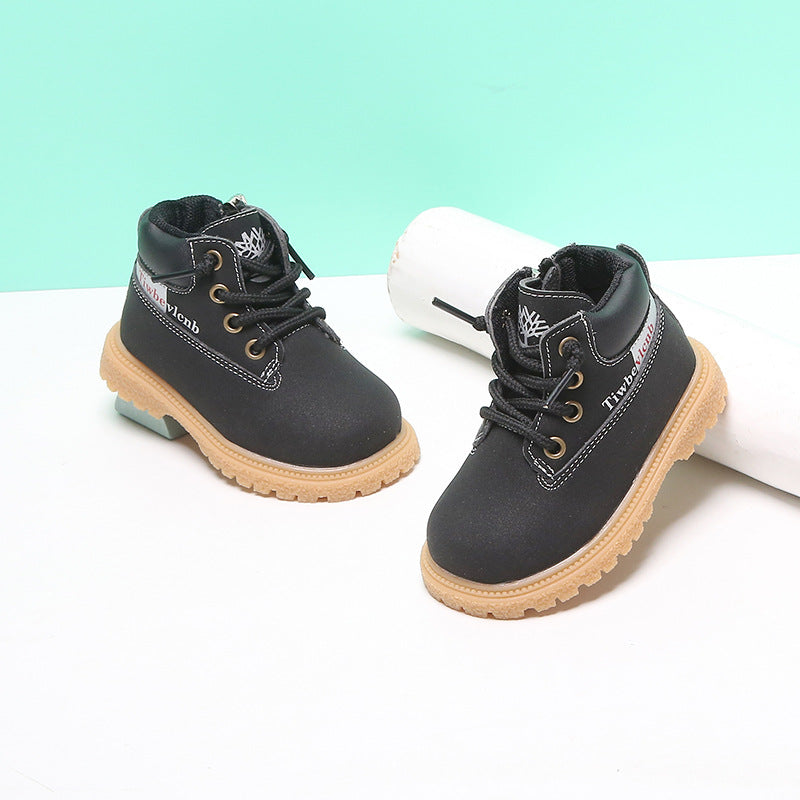 Baby First Walker Martin Boots – Soft Leather Toddler Shoes for Boys & Girls, Anti-Slip Fall Boots