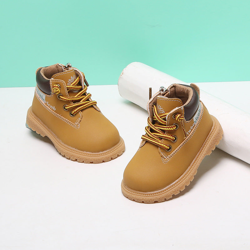 Baby First Walker Martin Boots – Soft Leather Toddler Shoes for Boys & Girls, Anti-Slip Fall Boots
