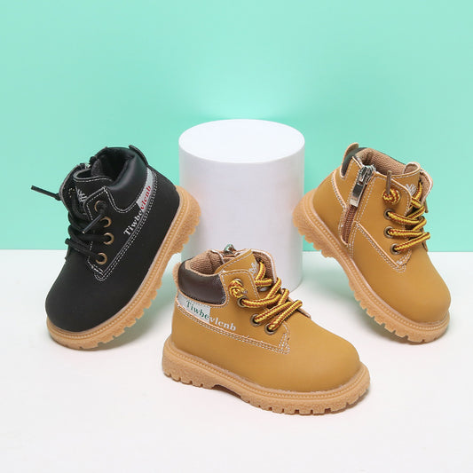 Baby First Walker Martin Boots – Soft Leather Toddler Shoes for Boys & Girls, Anti-Slip Fall Boots